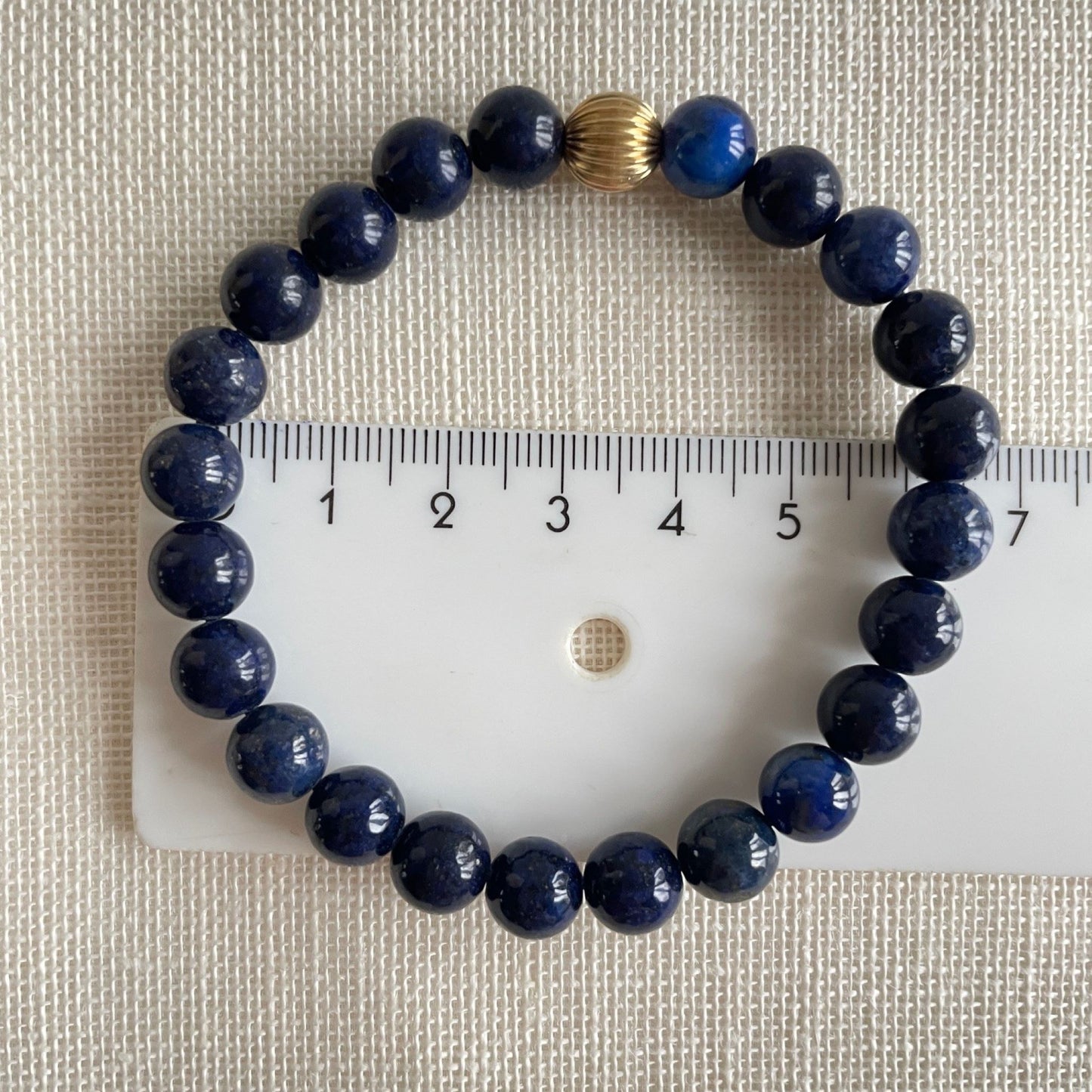 Armband van lapis lazuli met 14/20 gold filled kraal