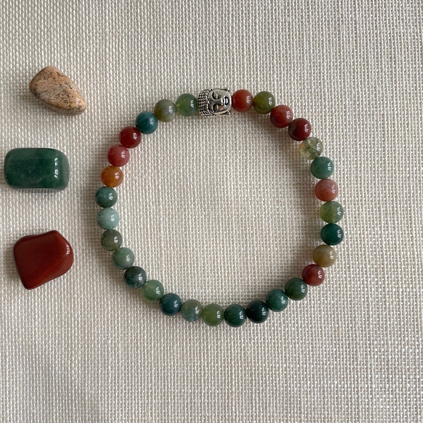 Armband van Indiase jade met een Buddha kraal