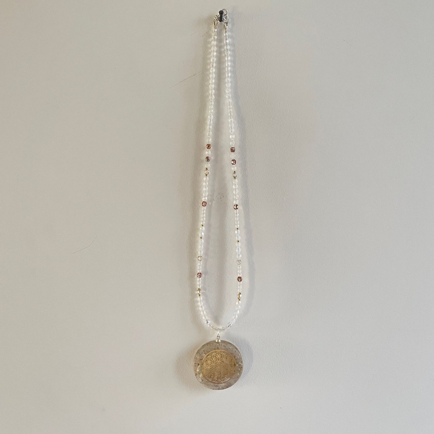 Ketting met organiet hanger Bloem des Levens C