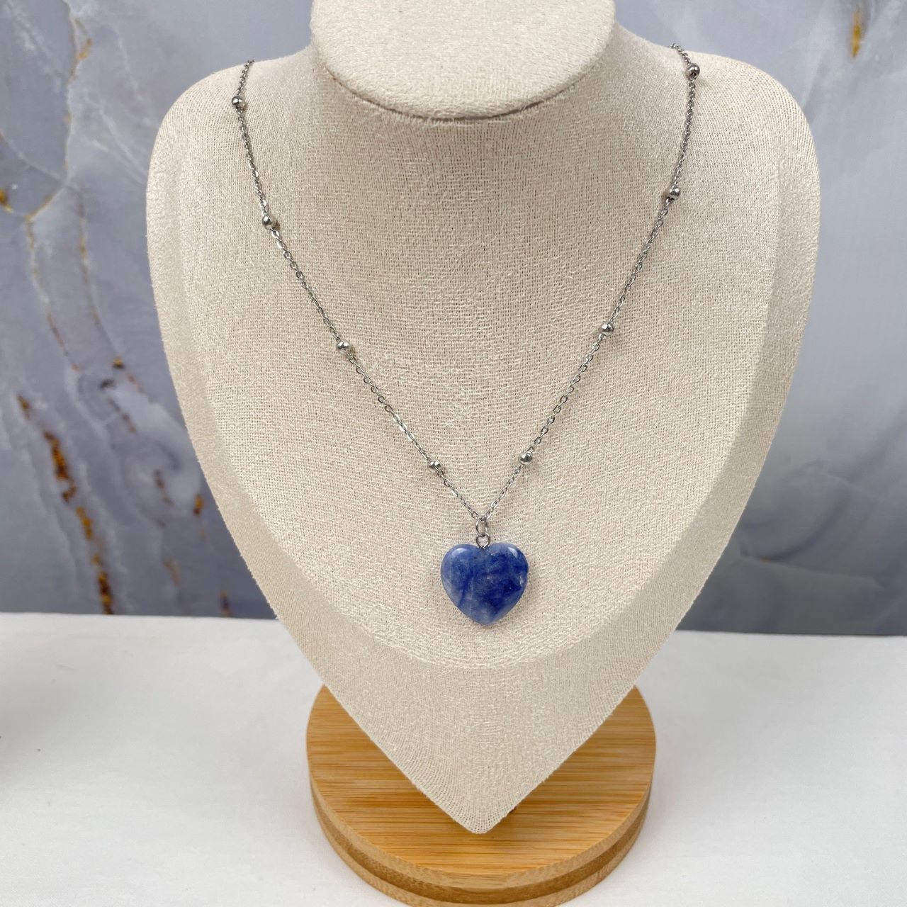 Schakelketting met blauw hart van sodaliet