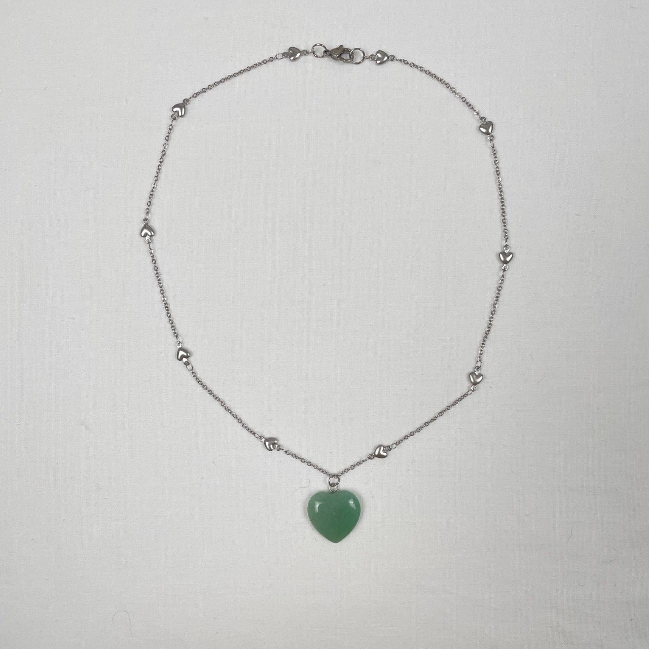 Schakelketting met groen hart van aventurijn