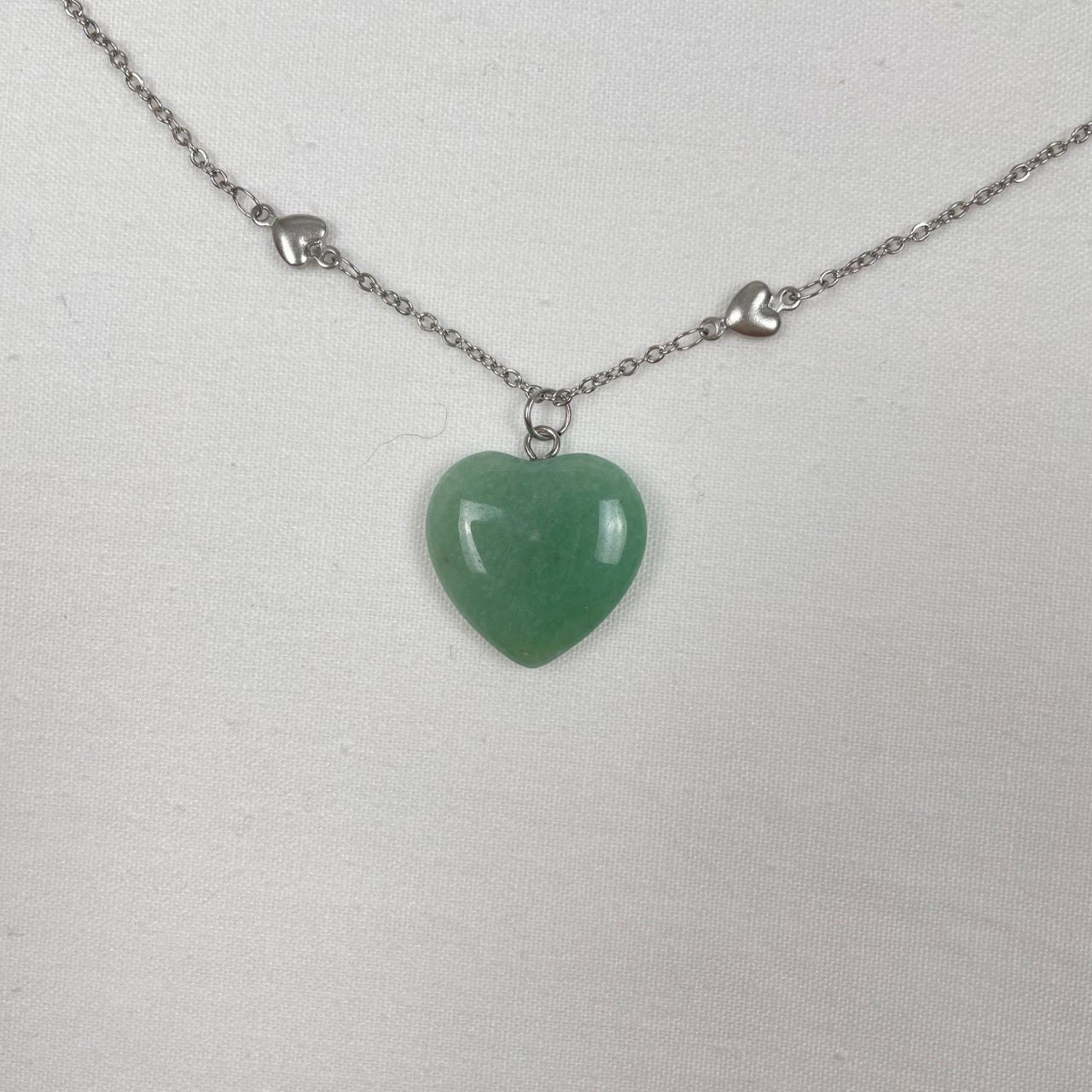 Schakelketting met groen hart van aventurijn