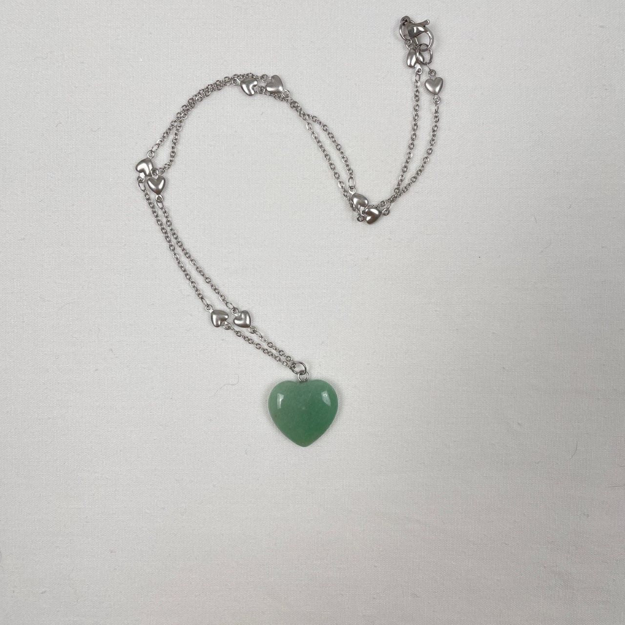 Schakelketting met groen hart van aventurijn